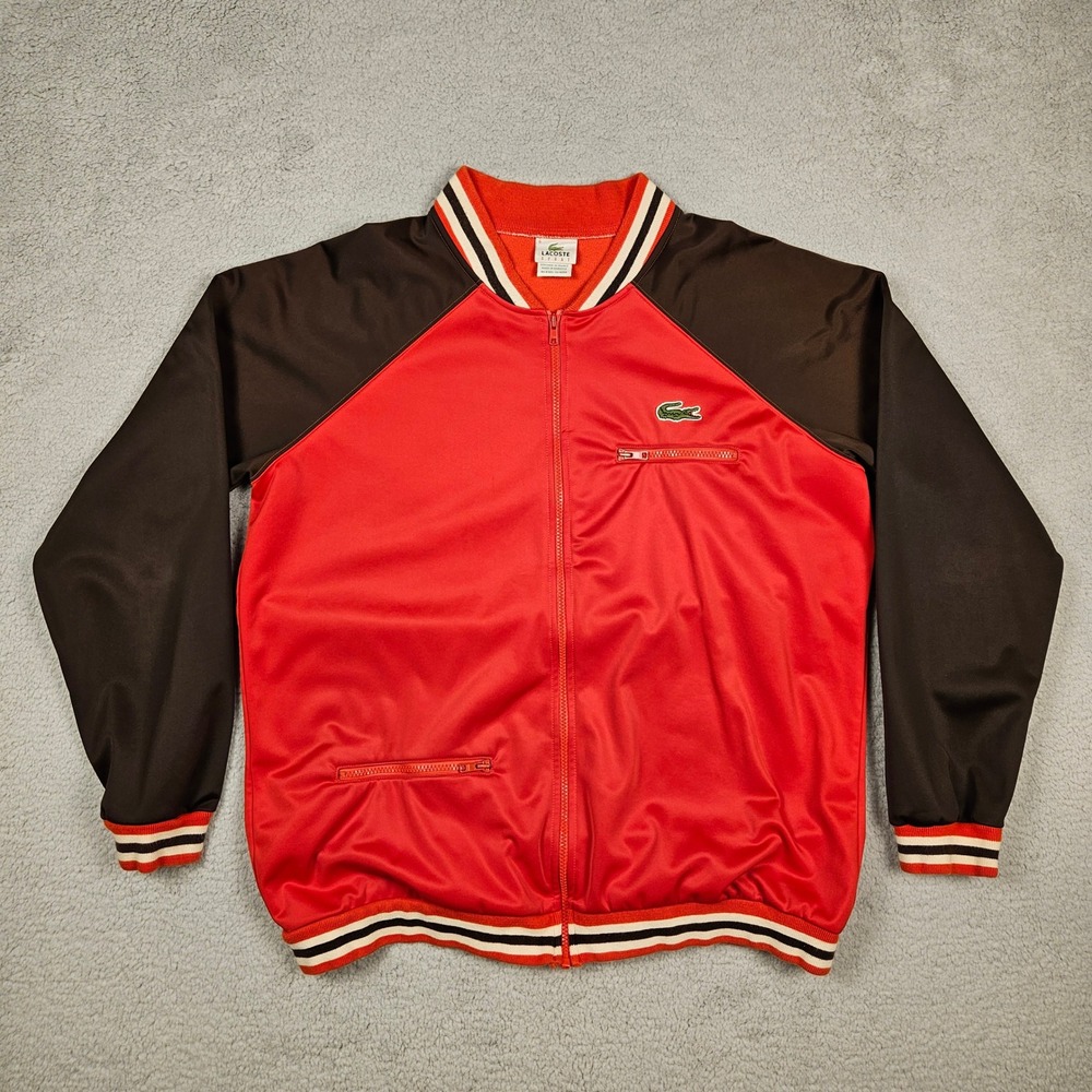Vintage‎ Lacoste Mens Size 6 XL Large Track Jacket Sport Bomber Retro Colorblock